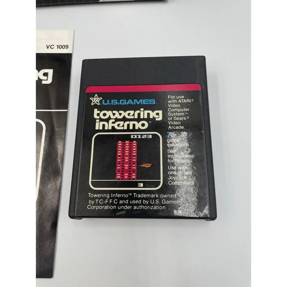 1982 Atari Towering Inferno Cartridge Complete With Manual, Tested